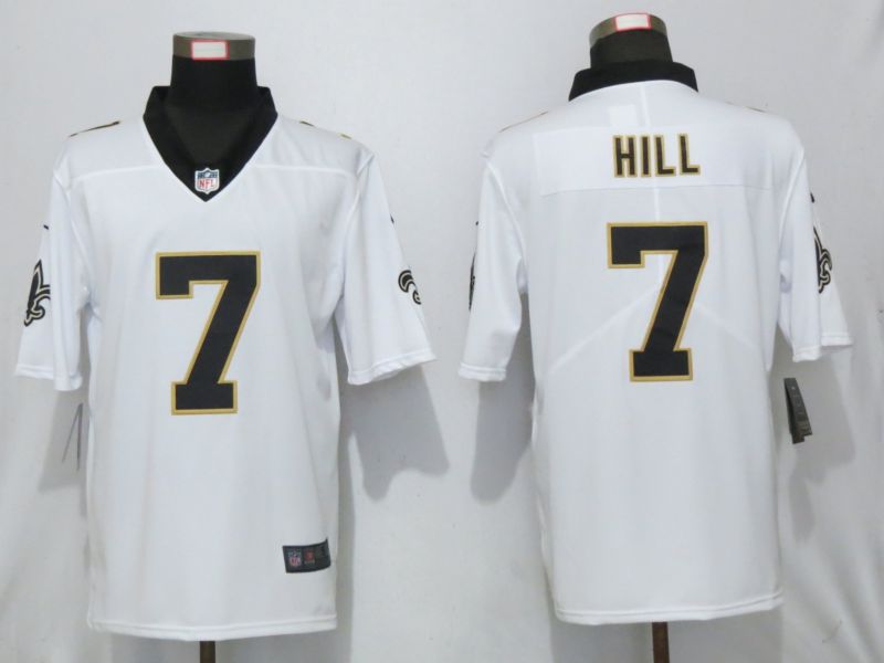Men New Orleans Saints 7 Hill White Nike Vapor Untouchable Limited Playe NFL Jerseys